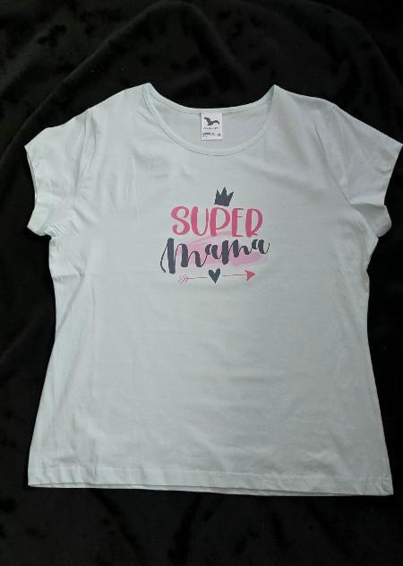 Dámske tričko s potlačou super mama, xl