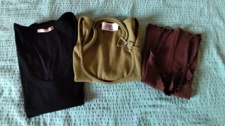 Set troch tielkovych topov, zara, bershka..., zara,m
