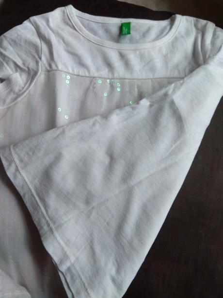 Tričko s flitrami, benetton,98