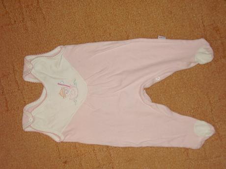 Pekne bielo -ružove dupačky s kačičkou, 68