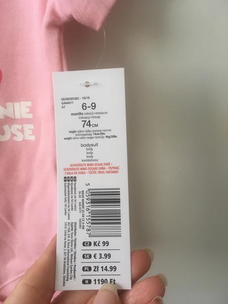 Nové body minnie veľ. 74, f&f,74