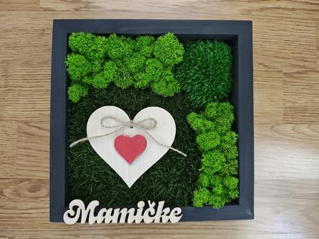 Machový obraz ako jedinečný darček pre mamičku, 