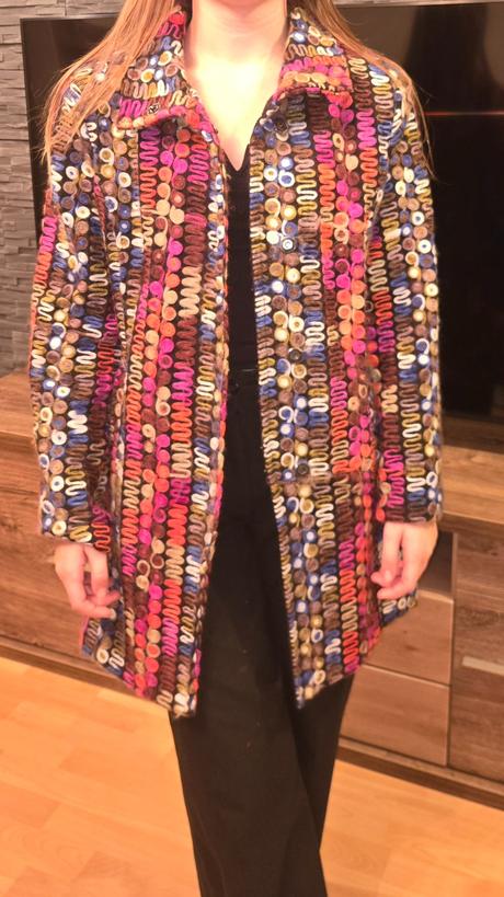 Farebný vlneny kabat m, m