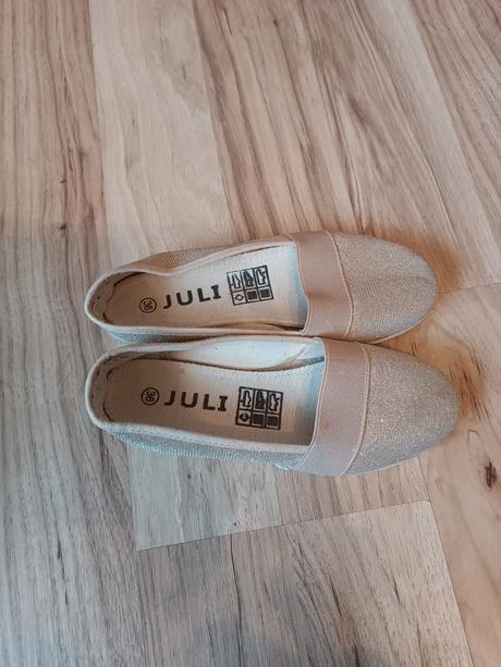 Zlaté trblietavé espadrilky, 36