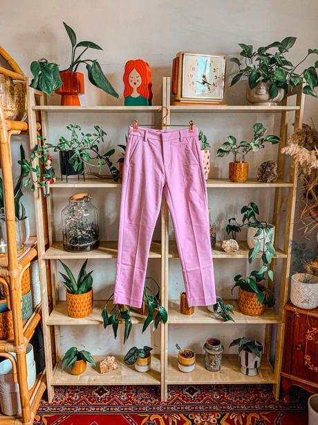 Elegantne nohavice lila farby značky bershka, bershka,32