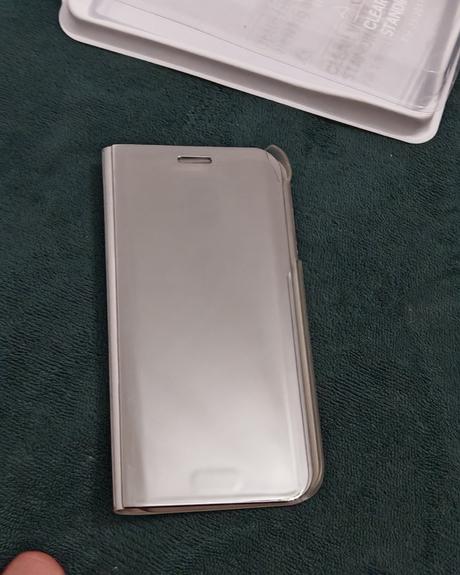 Knizkovy otvárací,obal na mobil zrkadlovo-striebo, 