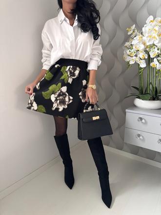 Kvetovaná nariasená sukňa, m