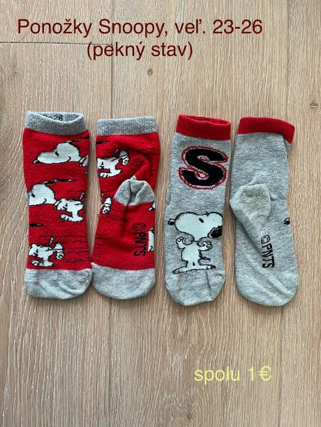 Ponožky snoopy veľ. 23-26, snoopy,23