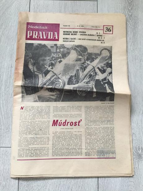 Stare noviny nedelna pravda 36, 6.9. 1974, 