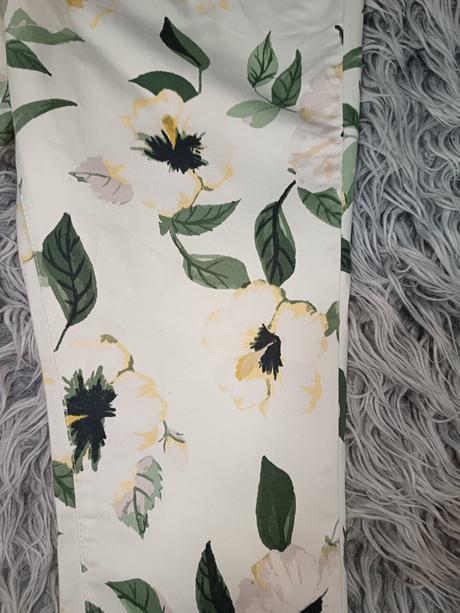 Dámske kvetinové nohavice, denim,42