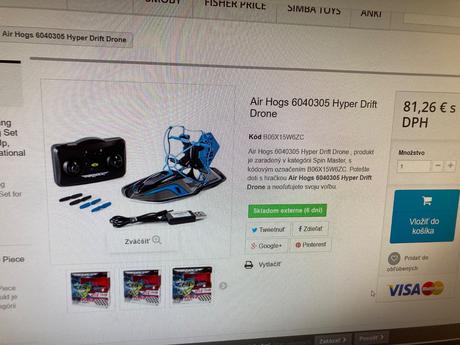 Dron air hogs hyper drift, 