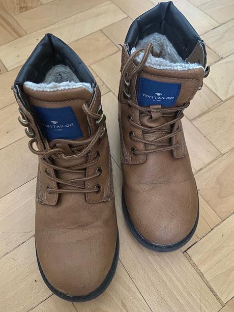 Zimné kožené topánky tom tailor veľkosť 34, tom tailor,34