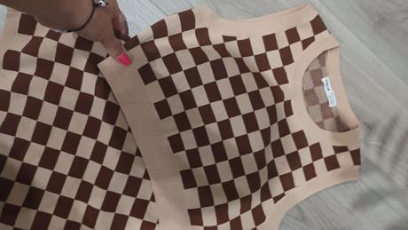 Moderný komplet,top + sukňa,úplet, xs