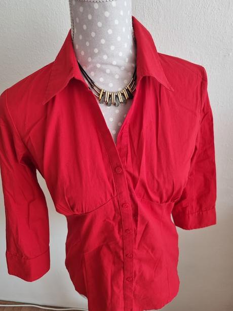 Červená elast.blúzka ff veľ. 38, f&f,38