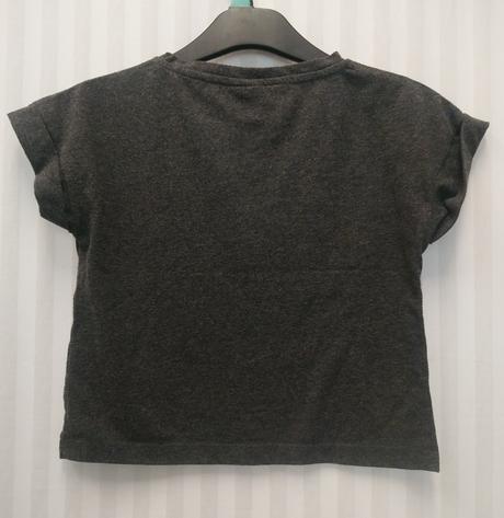 Sivý crop top s farebným motívom, yd, 134/140 cm, 140