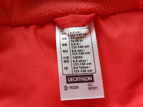 Zimná bunda 8-9 rokov, quechua,140