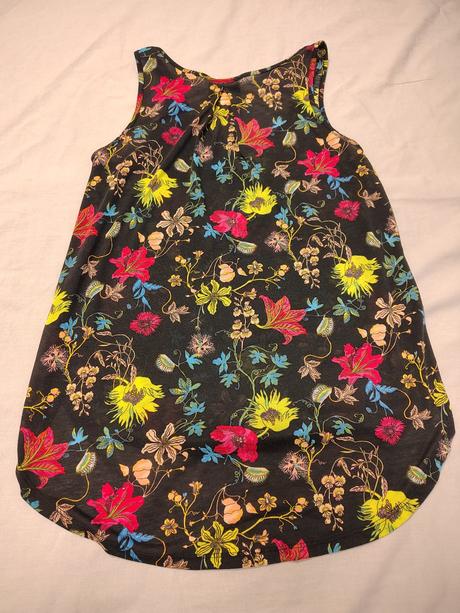 Dámsky čierny kvetinový top, h&m, xs, s, h&m,xs