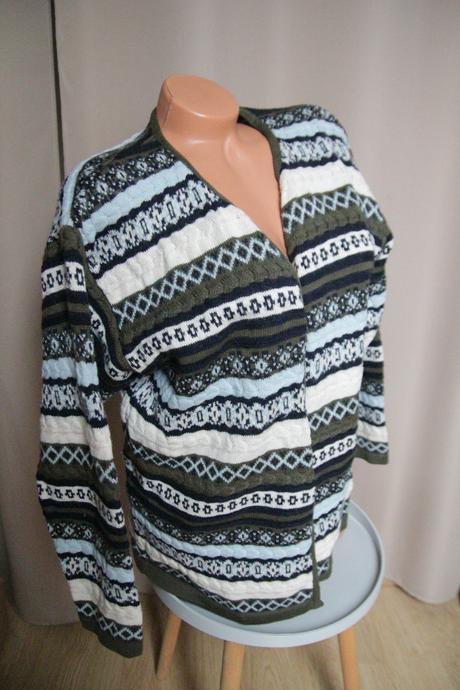 Vlnený pletený kardigan l, l