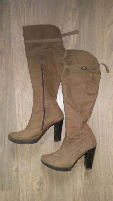 Čižmy z brúsenej kože 37, 37