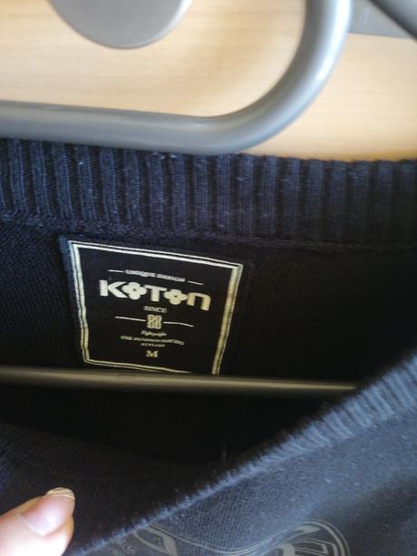 Čierny sveter s levom koton (m), m