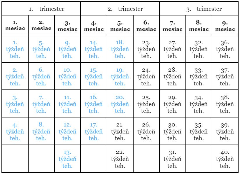 20. týždeň tehotenstva, aký je to mesiac?