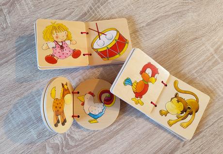 3ks drevené obrázkové knižky, 