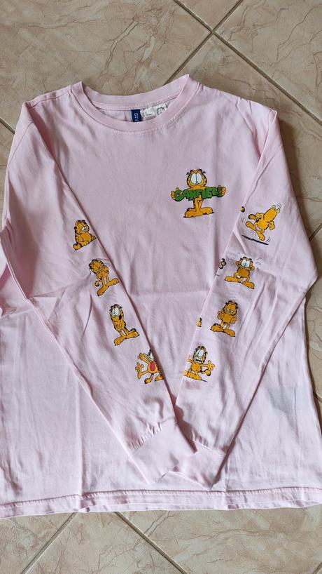 Tričko s dlhým rukávom garfield, h&m,m