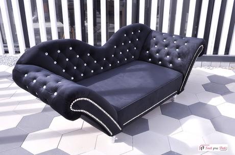 Luxusná 2-miestna pohovka glamour black,