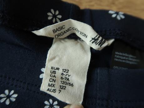 Legíny trojštvrťové h&m 122 (6-7r.) - top stav, h&m,122