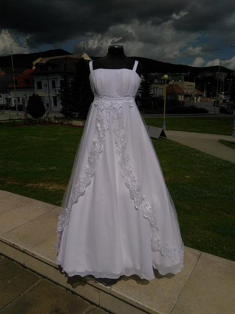 Svadobné šaty pre tehotné, l