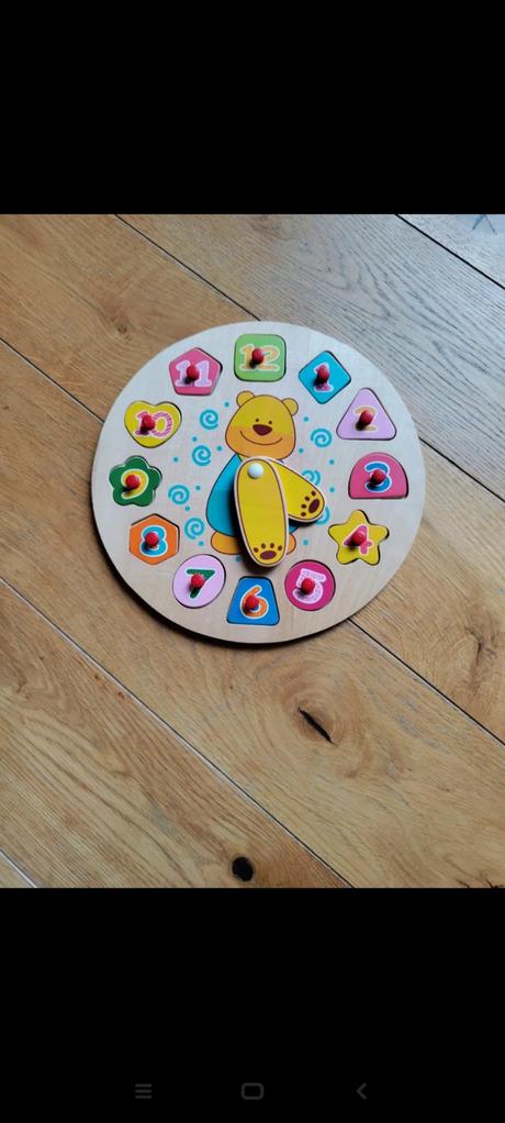Drevené didaktické puzzle hodiny, 