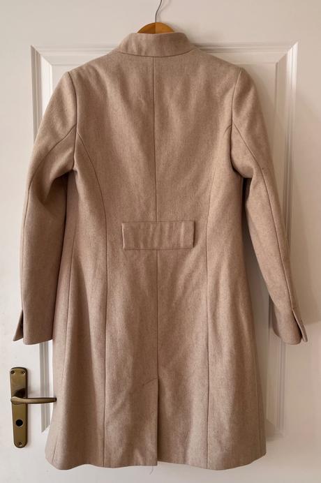 Béžový vlnený kabát, reserved, xs/34, reserved,xs