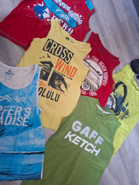 Balík tričiek bez rukávov/tielka 6ks-134-140veľ., 122–134