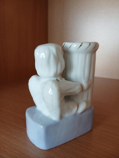 Keramický anjelik svietnik aj vázička 10x7 cm,