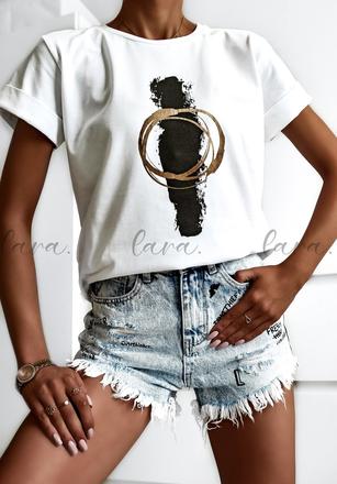 Dámske tričko s krátkym rukávom lara fashion, m