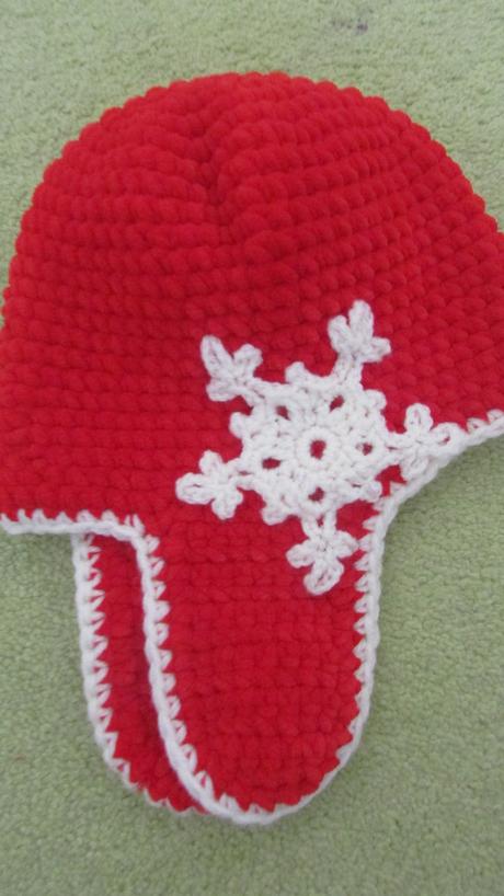 Krásna háčkovaná mäkká vlnená čiapka s vločkami, 98