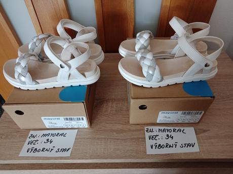 Dievčenské sandále zn.mayoral veľ.34, mayoral,34