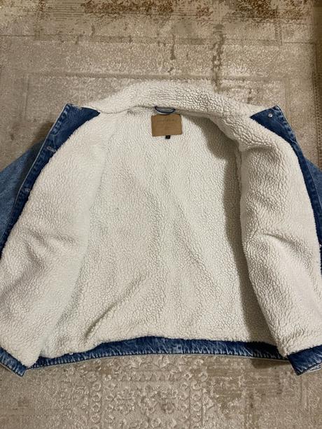 Riflová bunda s kožušinou, c&a,l