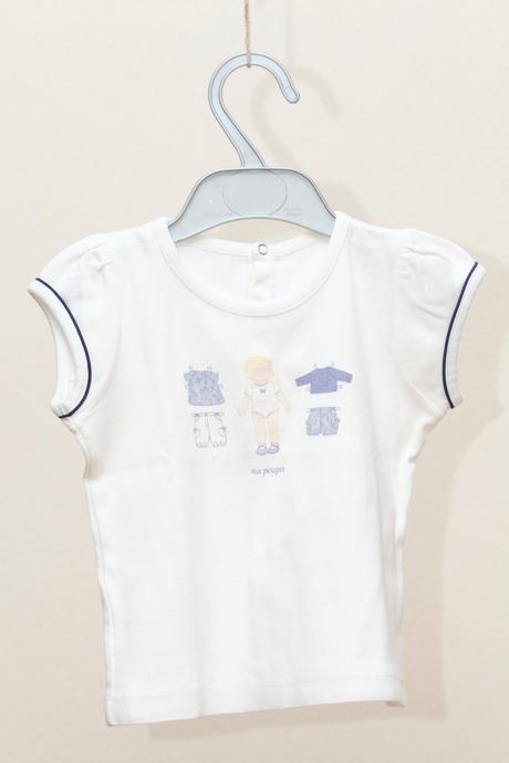 Jacadi - biele tričko s motívom dievčatka, jacadi,80