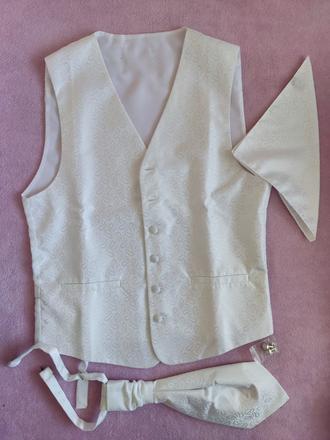 Svadobná vesta kravata vreckovka manžetové gombíky, m