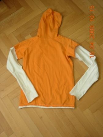 Oranžové tričko s kapucňou yes kids, 146