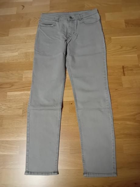 Svetlosivé slim fit rifle, h&m,164