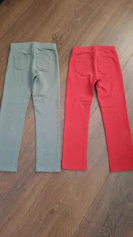 2x džegíny + tričko mačička v.134, h&m,134