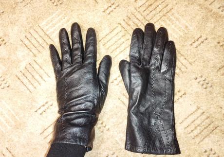 Rukavice kožene dámske, s