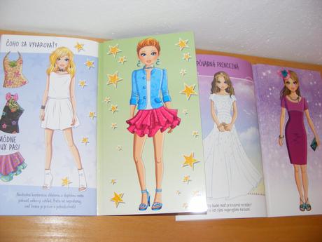Modelky a krásne princezné, omalovánky z nálepkami,