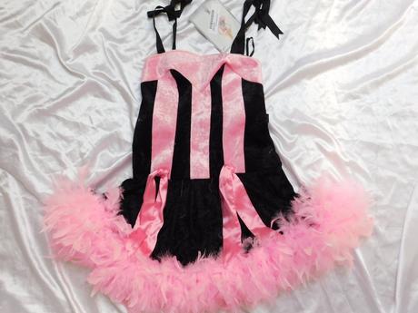 Pakne šaty/maska,čierno/ruzovej farby, 
