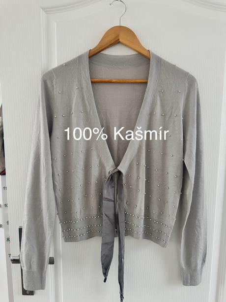 Kašmírový kardigan s perlami, m