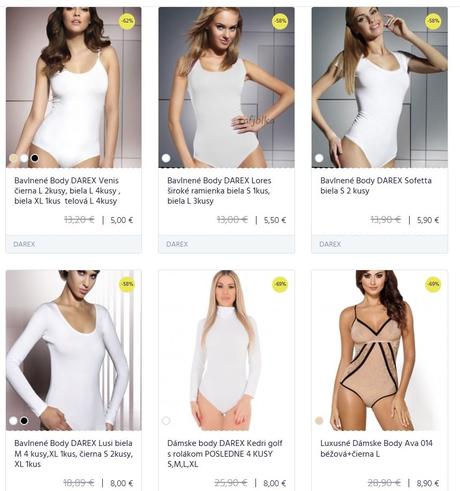 Bavlnené body rôzne modely a veľkosti, l / m / s / xl / xxl