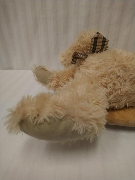 Plyšový hnedý medveď s mašlou, smyki, 32 cm, 