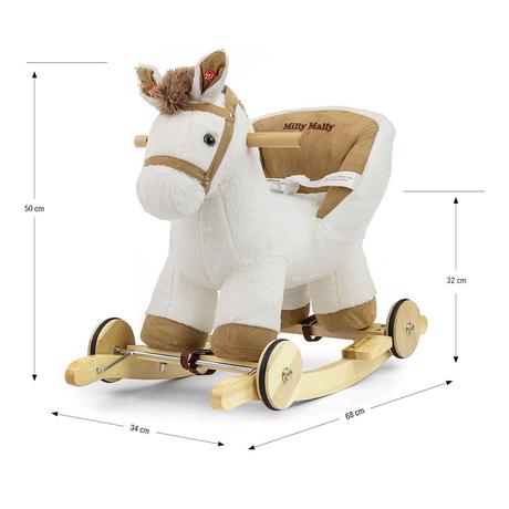 Hojdací koník s melódiou a kolieskami milly mally,